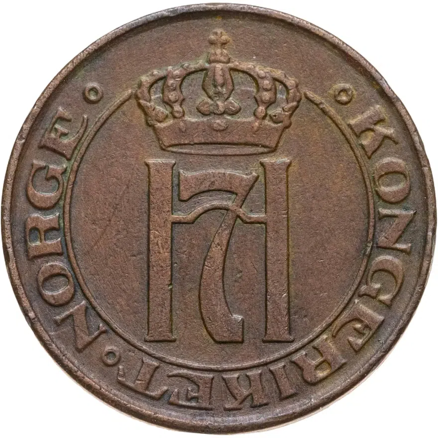 Норвегия 5 эре (ore) 1914, реверс