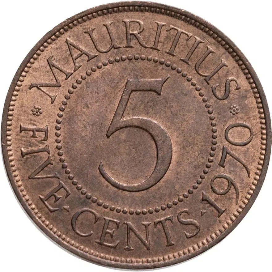 Маврикий 5 центов (cents) 1970