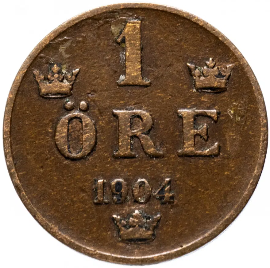 Швеция 1 эре (ore) 1904, реверс