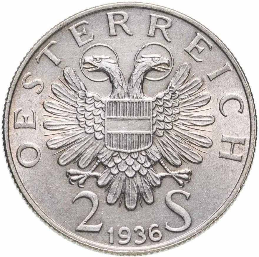 Австрия 2 шиллинга (shillings) 1936  200 лет со дня смерти Принца Евгения Савойского, реверс