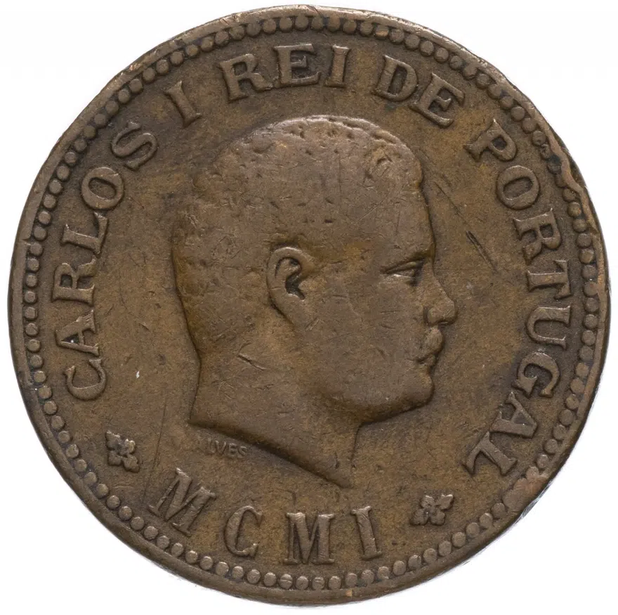 Индия (Португальская) 1/4 танга (tanga) 1901, аверс