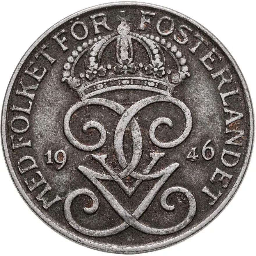 Швеция 5 эре (ore) 1946, аверс