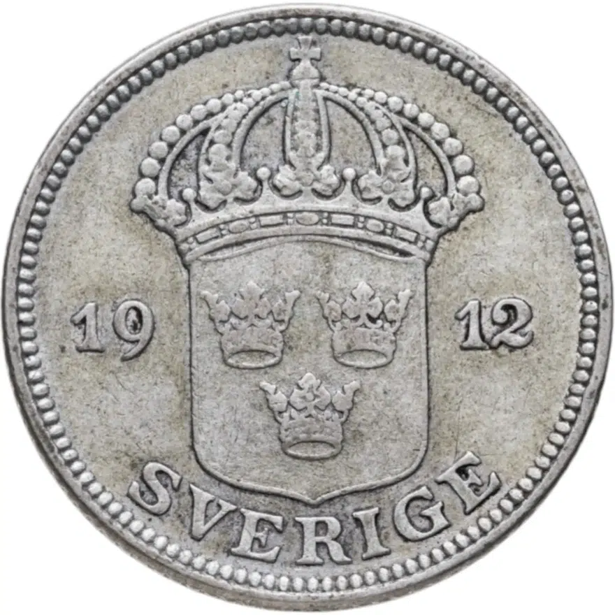 Швеция 50 эре (ore) 1912, реверс
