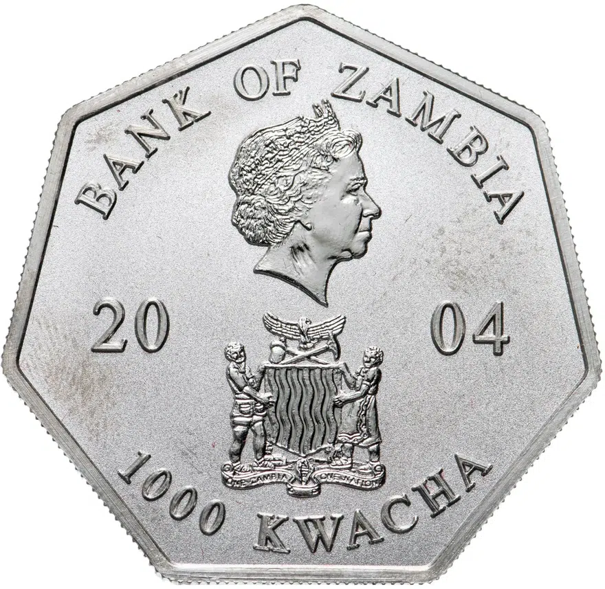 Замбия 1000 квач (kwacha) 2004  Годовой календарь, реверс