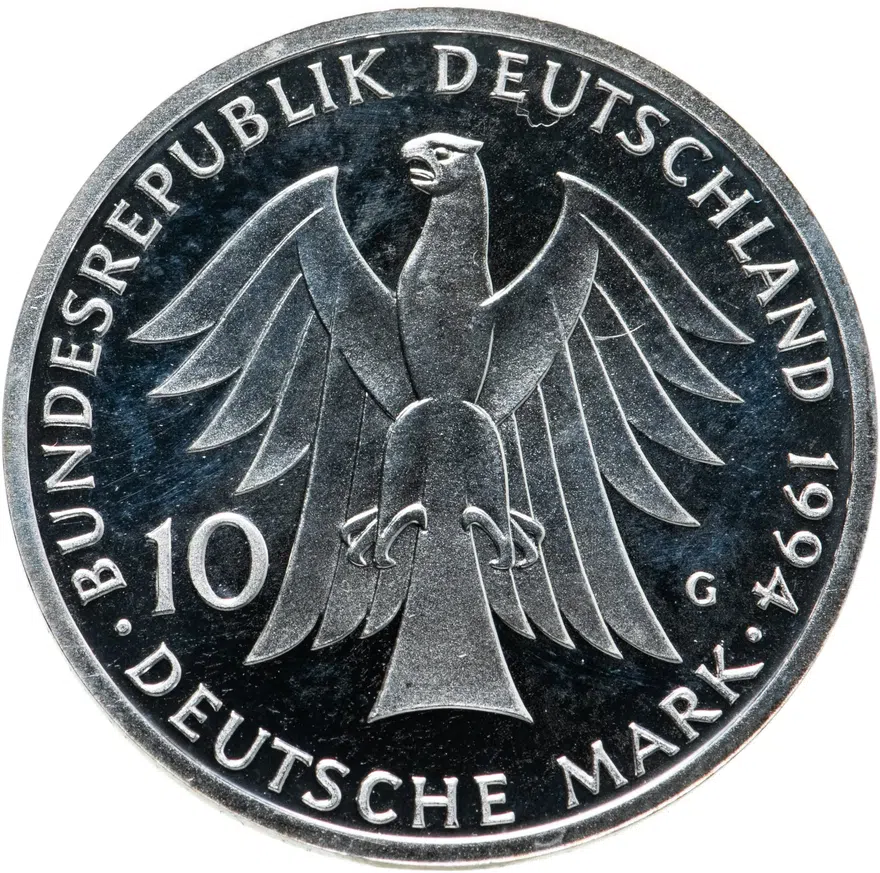 Германия 10 марок (deutsche mark) 1994  250 лет со дня рождения Иоганна Готфрида Гердера, реверс