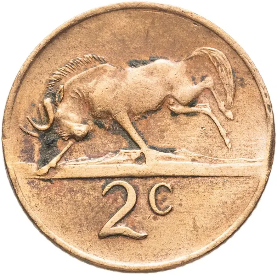 ЮАР 2 цента (cents) 1979  Окончание президентства Николааса Дидерихса, реверс