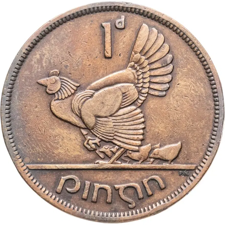 Ирландия 1 пенни (penny) 1941, реверс
