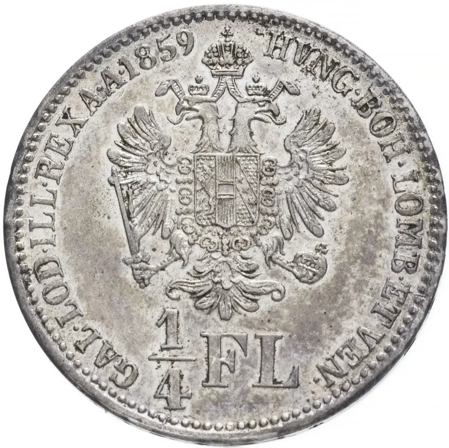 Австро-Венгрия 1/4 флорина 1859, реверс