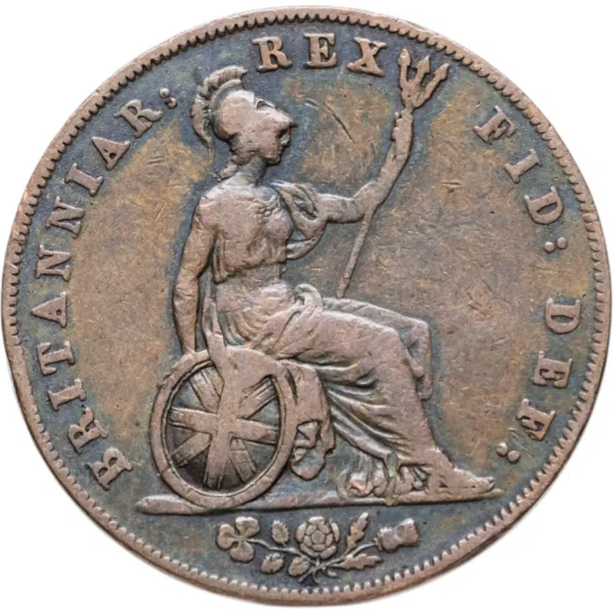 Великобритания 1/2 пенни (penny) 1827