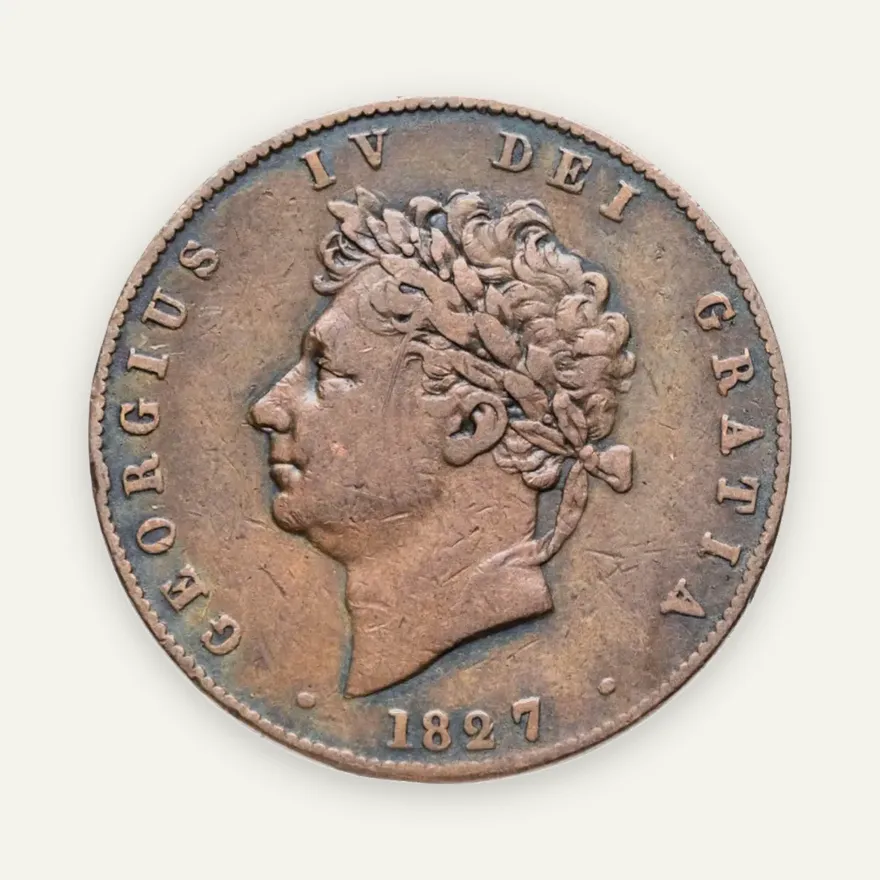 Великобритания 1/2 пенни (penny) 1827, реверс