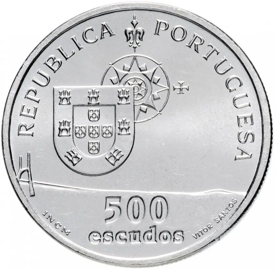 Португалия 500 эскудо (escudos) 1998  Открытие моста Васко да Гама, аверс