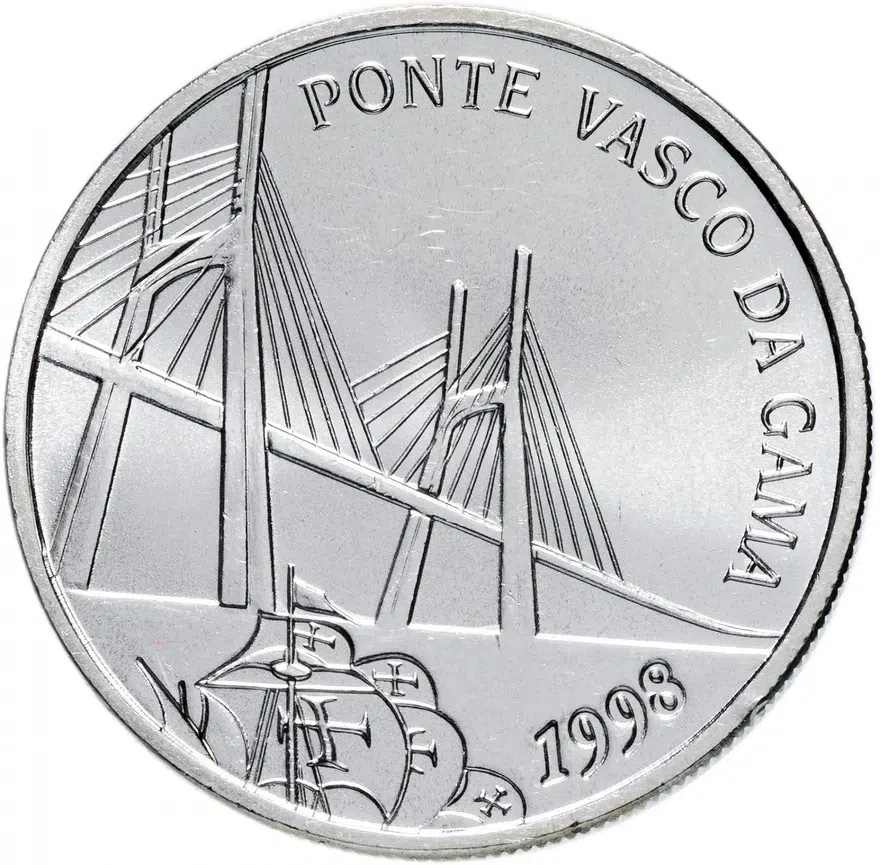 Португалия 500 эскудо (escudos) 1998  Открытие моста Васко да Гама, реверс