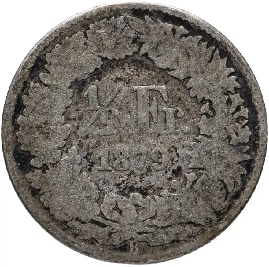 Швейцария 1/2 франка (franc) 1879, реверс