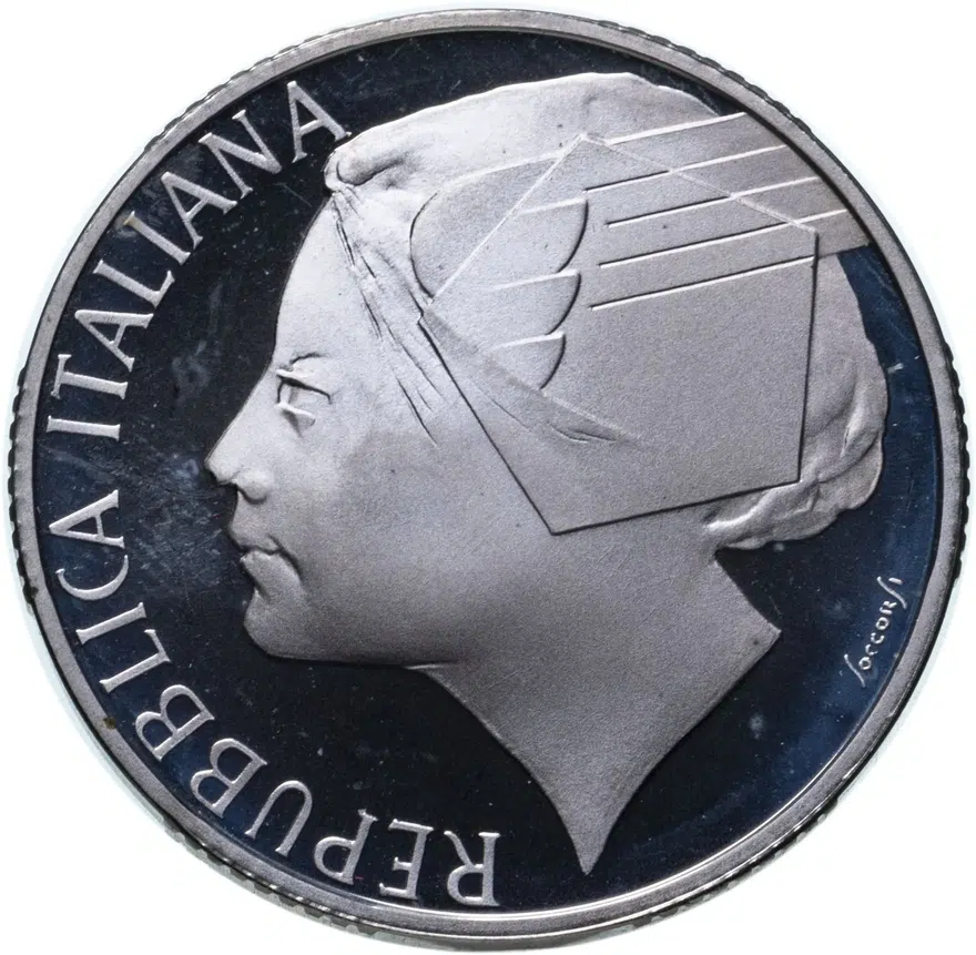 Италия 10000 лир (lire) 1998 Proof Чемпионат мира по футболу 1998, аверс