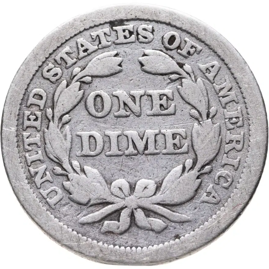 США 10 центов (дайм, one dime) 1853  Seated Liberty Dime Без отметки монетного двора