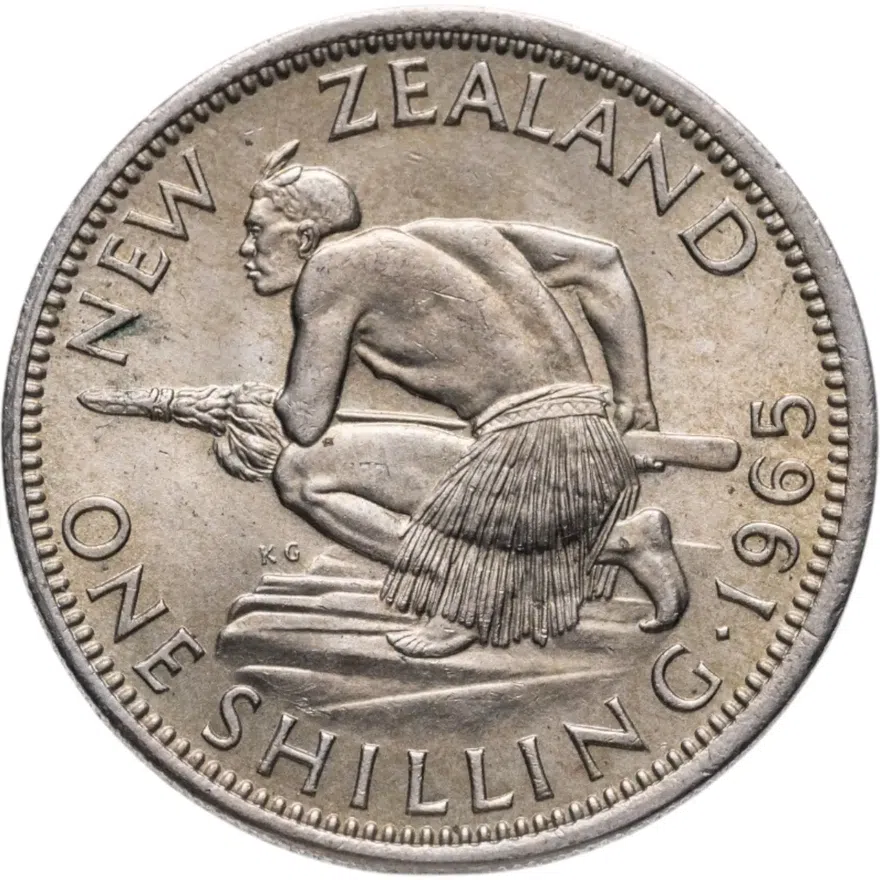 Новая Зеландия 1 шиллинг (shilling) 1965, аверс
