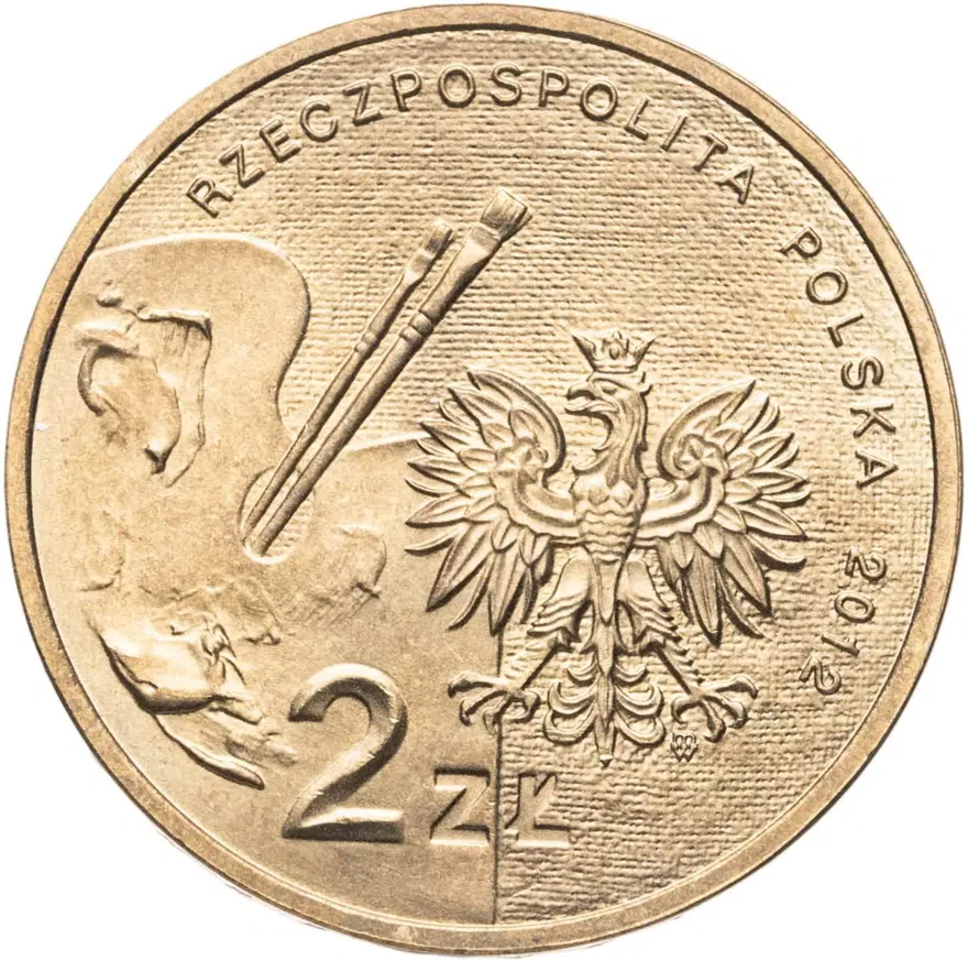 Польша 2 злотых (zlote) 2012  Художники Польши 19-20 века - Петр Михаловский, реверс