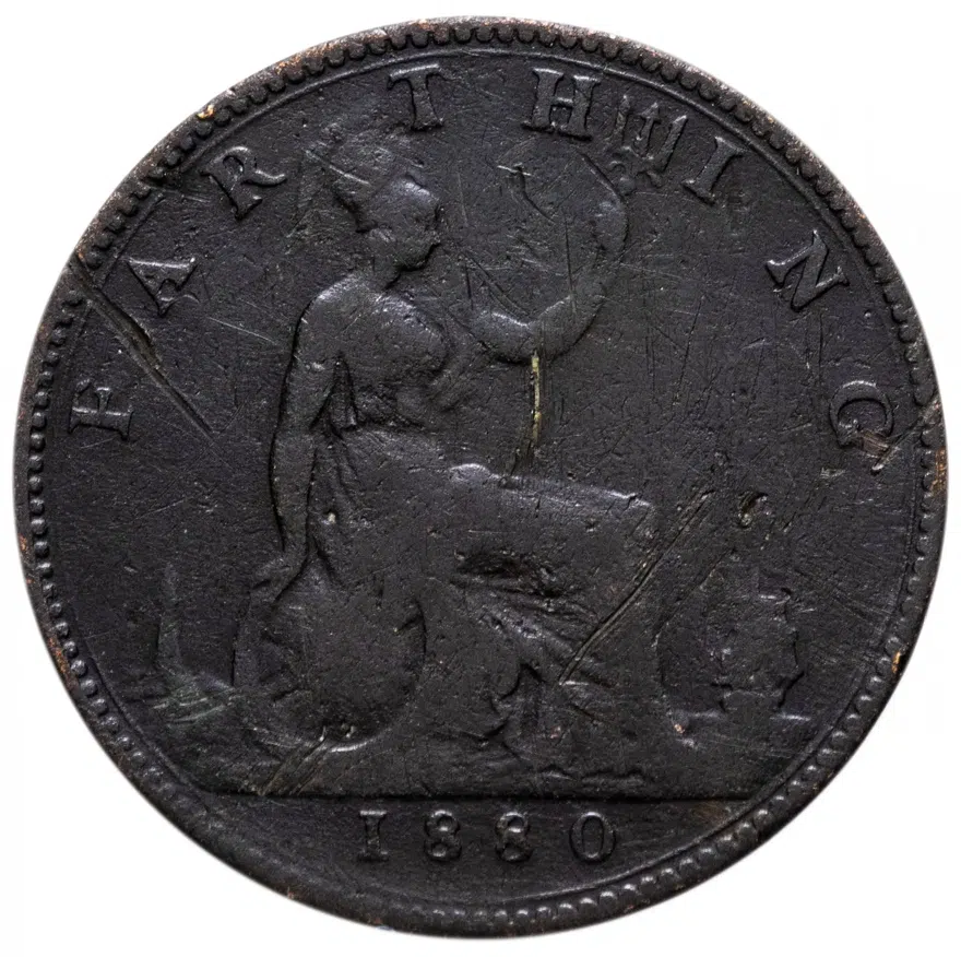 Великобритания 1 фартинг (farthing) 1880, аверс