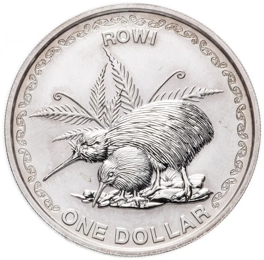Новая Зеландия 1 доллар (dollar) 2005 "Птица рови (Apteryx rowi)" в голографическом буклете, аверс