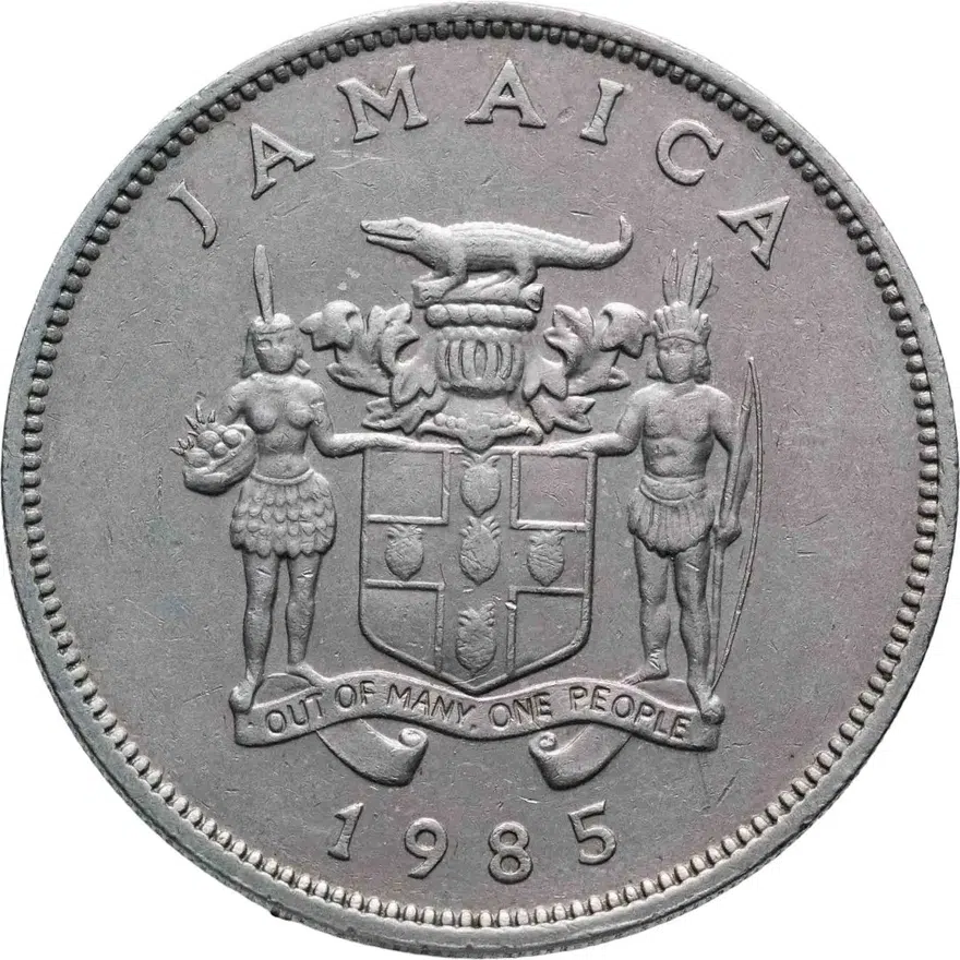 Ямайка 25 центов (cents) 1985, реверс