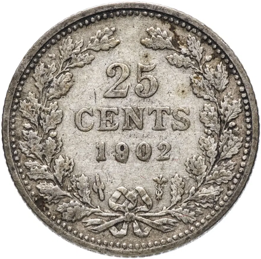 Нидерланды 25 центов (cents) 1902