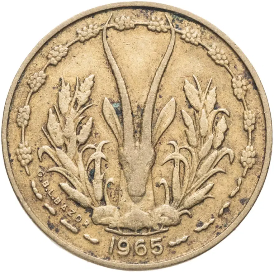 Западная Африка (BCEAO) 5 франков (francs) 1965