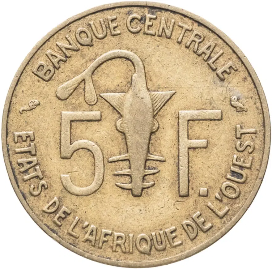 Западная Африка (BCEAO) 5 франков (francs) 1965, реверс