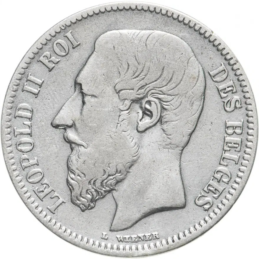 Бельгия 2 франка (francs) 1867   с крестом на короне