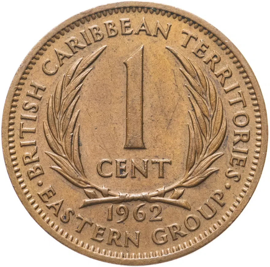 Восточные Карибы 1 цент (cent) 1962, реверс
