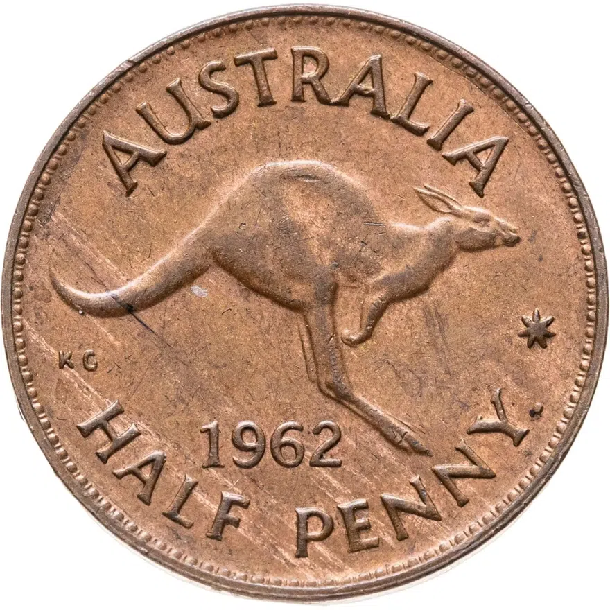 Австралия 1/2 пенни (penny) 1962, аверс