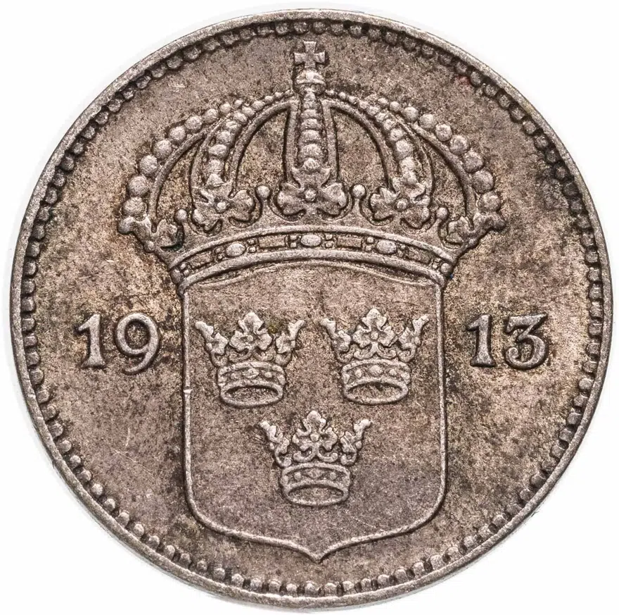 Швеция 10 эре (ore) 1913, реверс