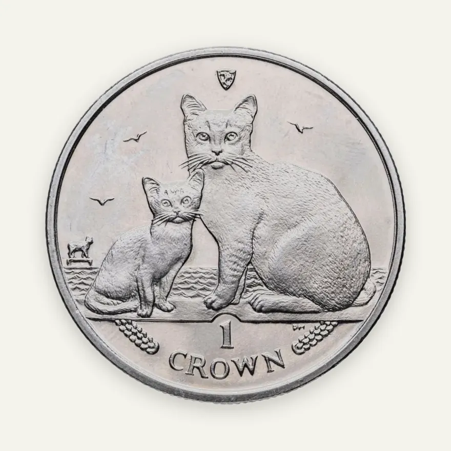 Остров Мэн 1 крона (crown) 2008 "Кошки - Бурмилла", аверс