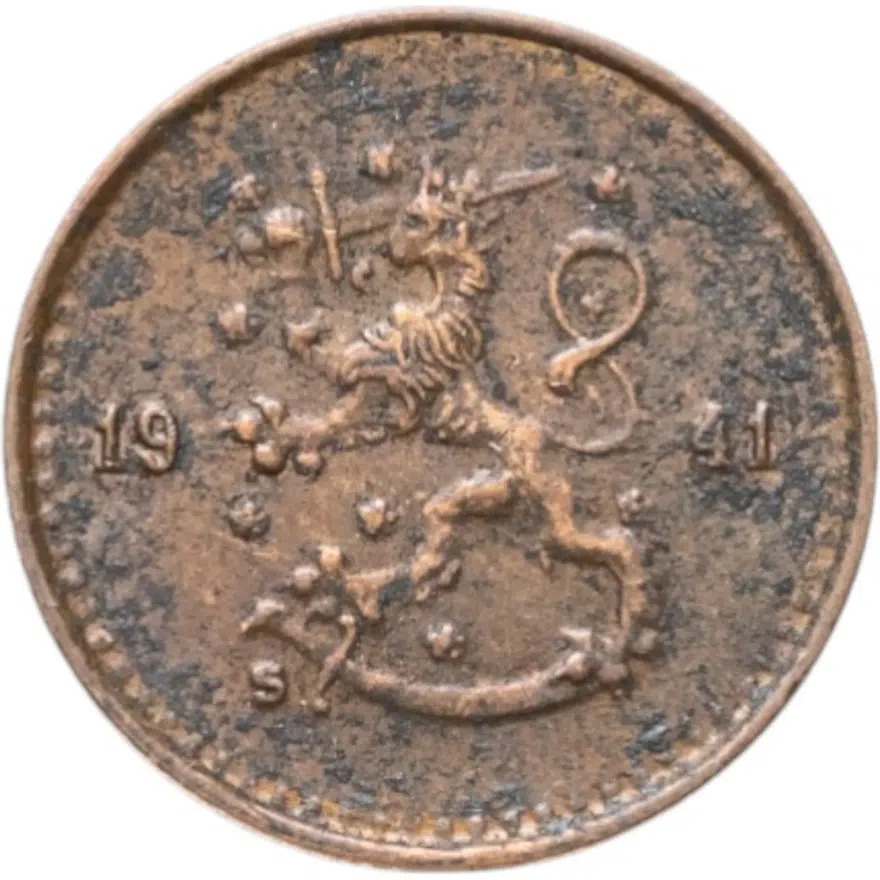 Финляндия 25 пенни (pennia) 1941, реверс
