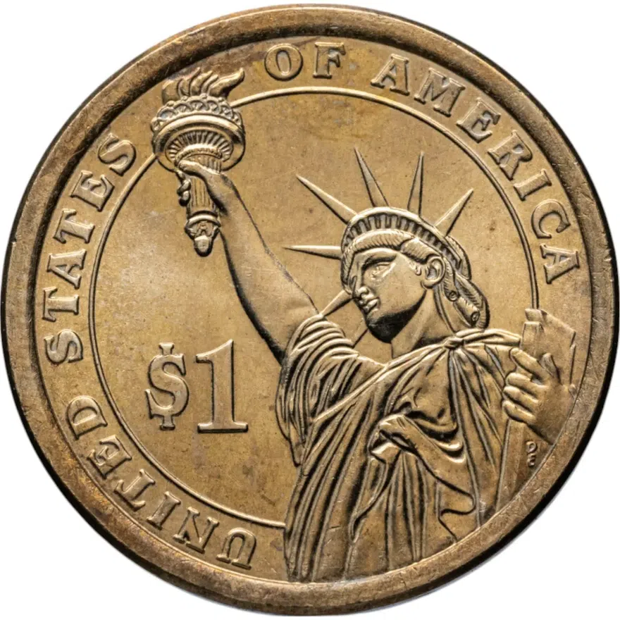 США 1 доллар (dollar) 2014 D Президент США - Калвин Кулидж (1923–1929) знак монетного двора: "D" - Денвер