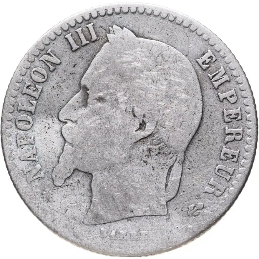 Франция 50 сантимов (centimes) 1866 A  знак монетного двора: "A" - Париж, реверс