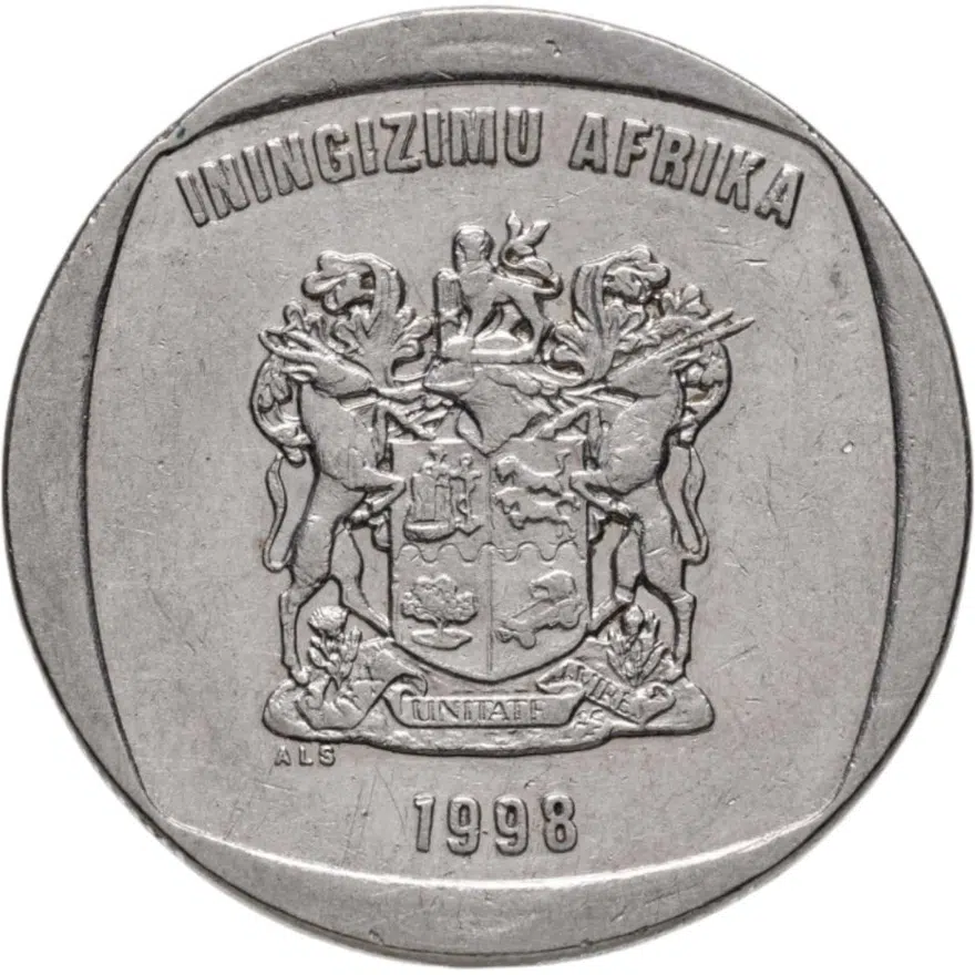 ЮАР 5 рандов (рэндов, rand) 1998, реверс