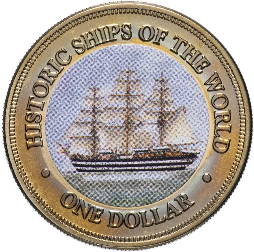 Острова Кука 1 доллар (dollar) 2003 "Исторические корабли"