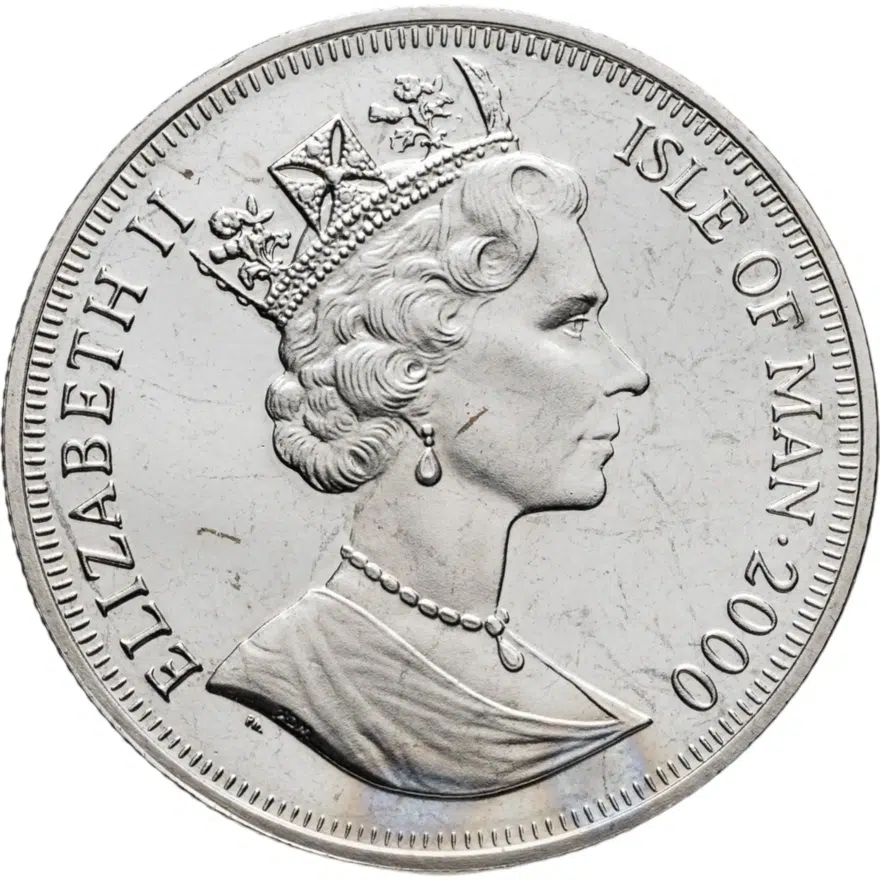 Остров Мэн 1 крона (crown) 2000 Мореплаватели - Франсиско Писарро, аверс