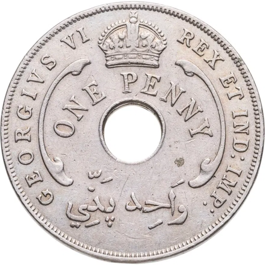 Британская Западная Африка 1 пенни (penny) 1943 без отметки монетного двора