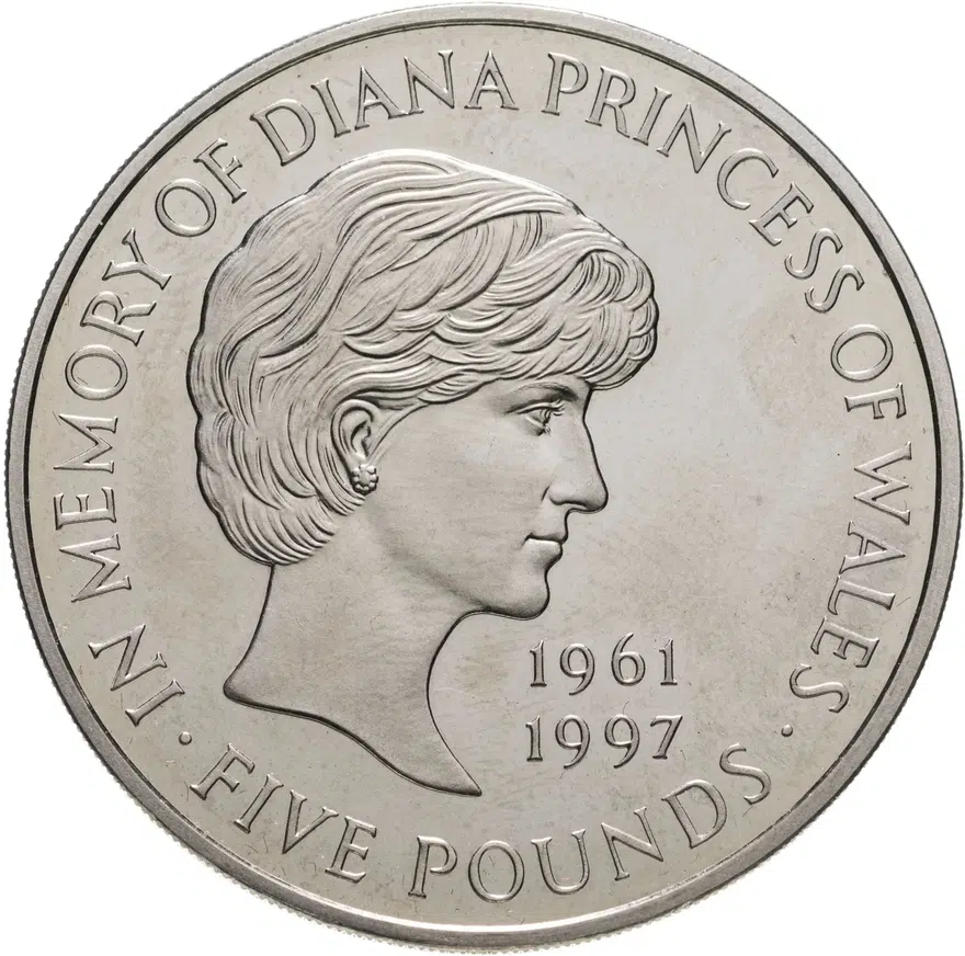 Великобритания 5 фунтов (pounds) 1999  Принцесса Диана