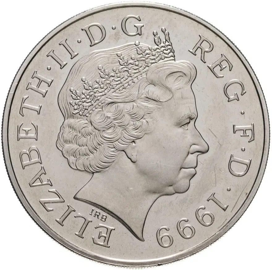 Великобритания 5 фунтов (pounds) 1999  Принцесса Диана, реверс