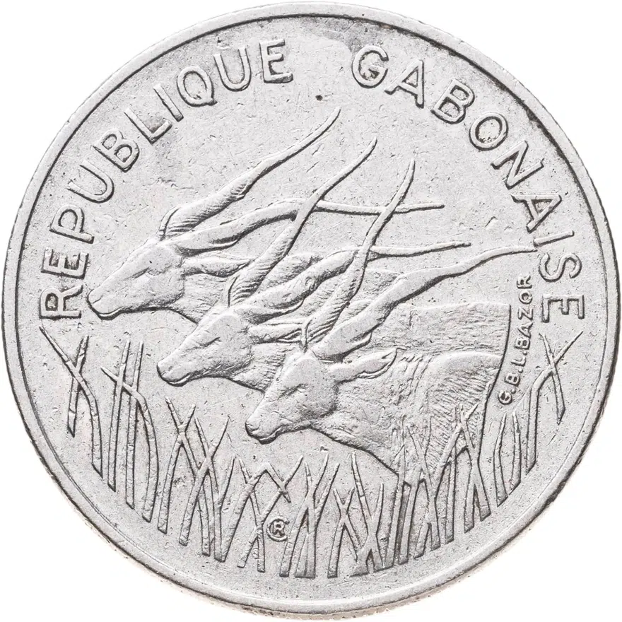Габон 100 франков (francs) 1975