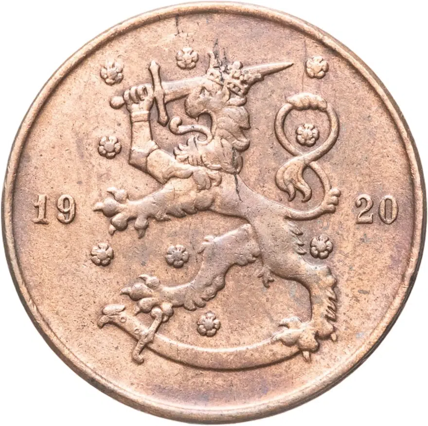 Финляндия 10 пенни (pennia) 1920, реверс