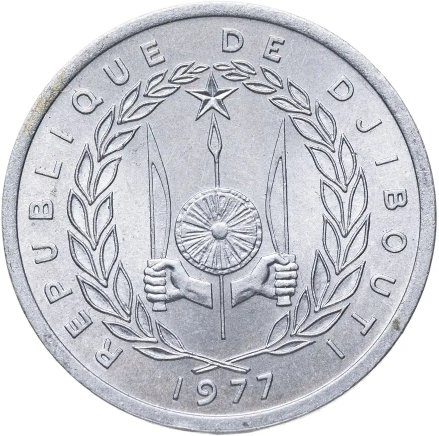 Джибути 1 франк (franc) 1977, аверс
