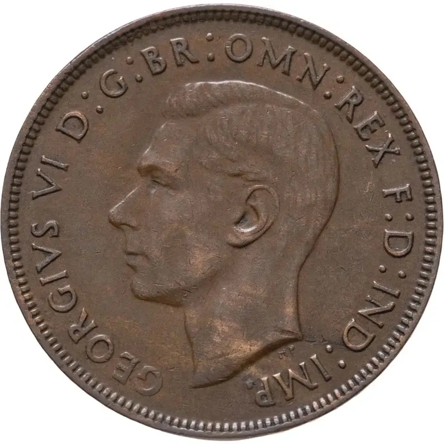 Австралия 1 пенни (penny) 1942   Точка после "PENNY", реверс