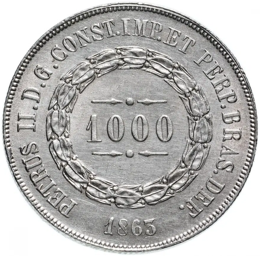 Бразилия 1000 рейс (reis) 1863