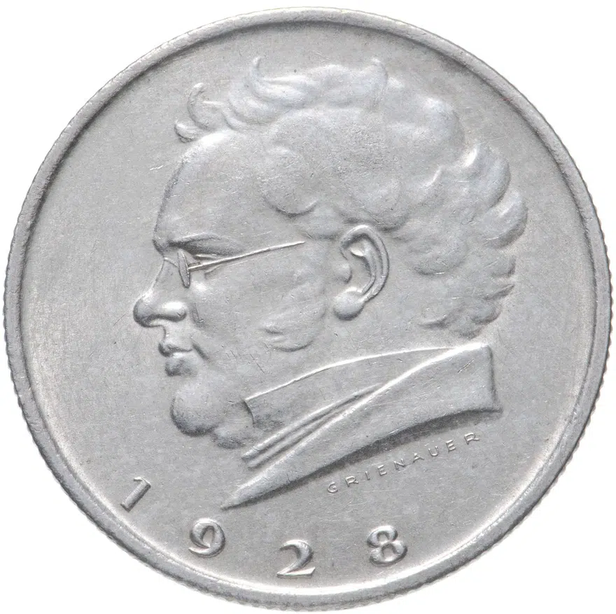 Австрия 2 шиллинга (shilling) 1928  100 лет со дня смерти Франца Шуберта, аверс