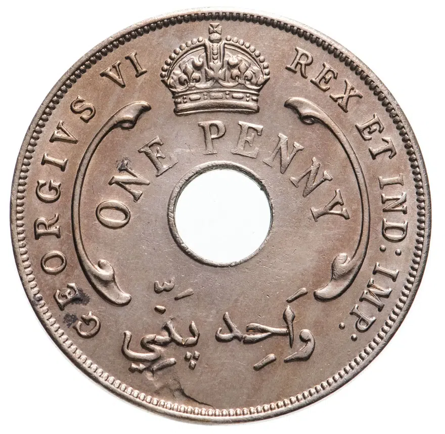 Британская Западная Африка 1 пенни (penny) 1942