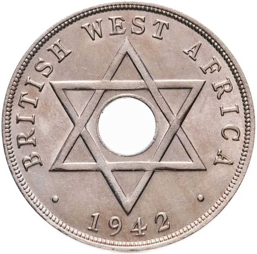 Британская Западная Африка 1 пенни (penny) 1942, реверс