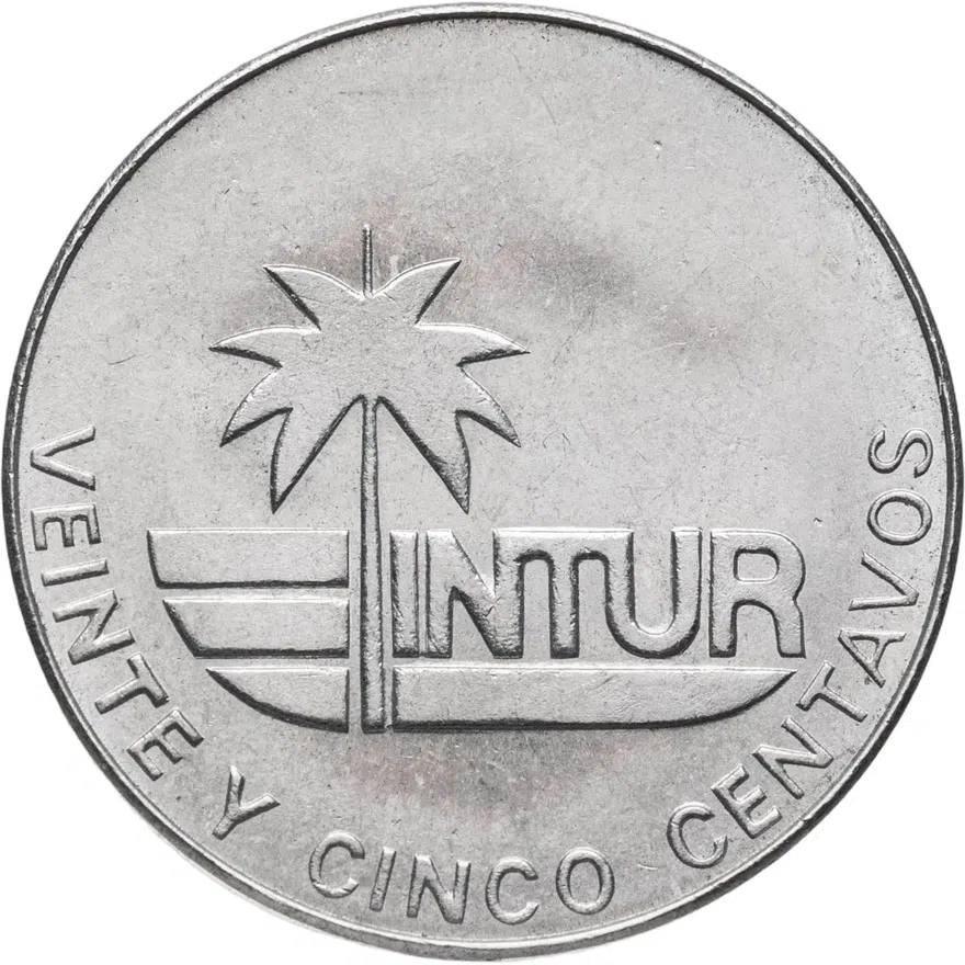 Куба 25 сентаво (centavos) 1981 INTUR без цифр "25", аверс